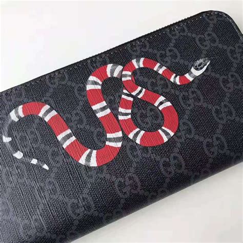 gucci face mask with snake|GG Supreme Black Kingsnake Print Large Wallet .